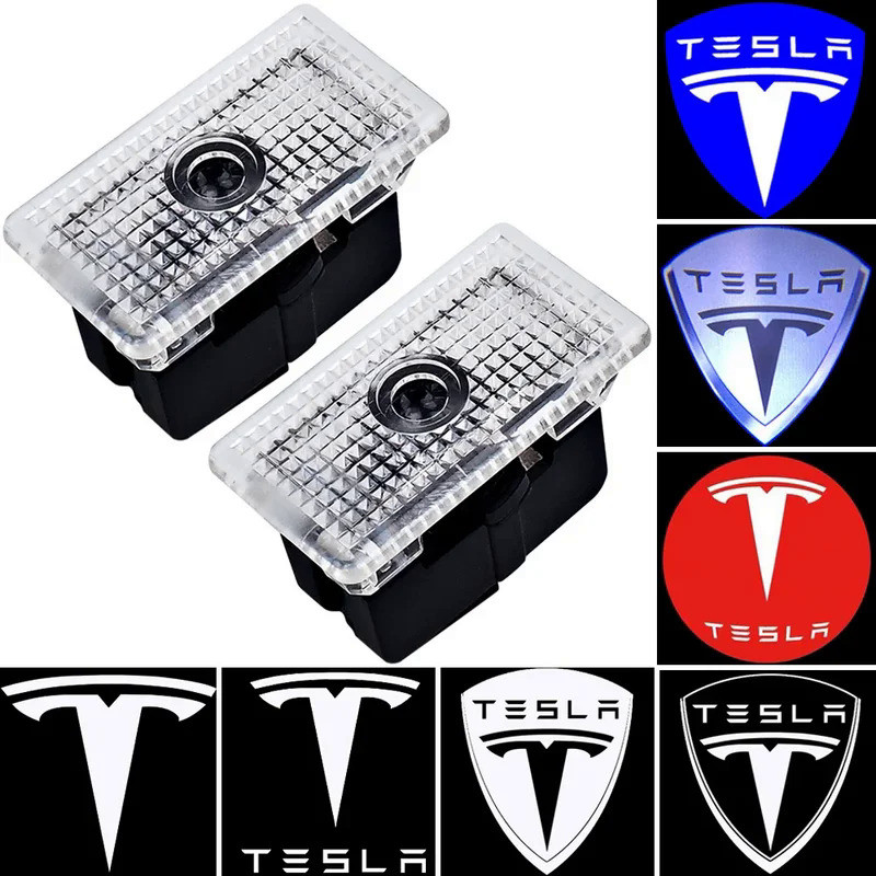 2pcs BAFIRE High Quality Led Car By Welcome Light For Model 3 Model S Model Y Model X HD Laser Tesla