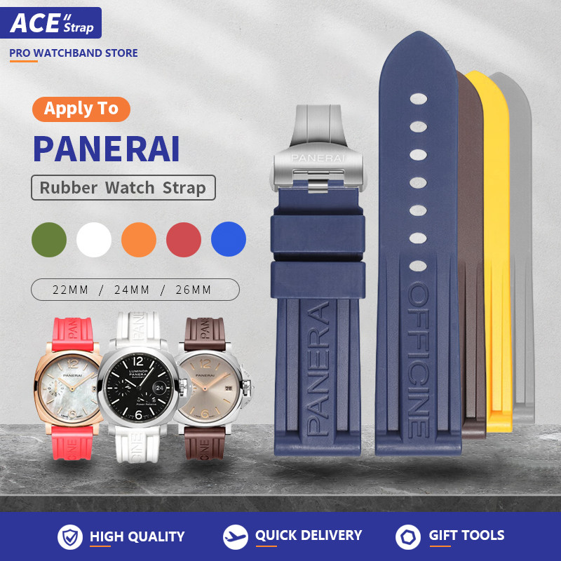 เหมาะสำหรับนาฬิกา PANERAI สายยางกันน้ำ 22mm 24mm 26mm เหมาะสำหรับ PAM111 ซีรีส์ PAM441