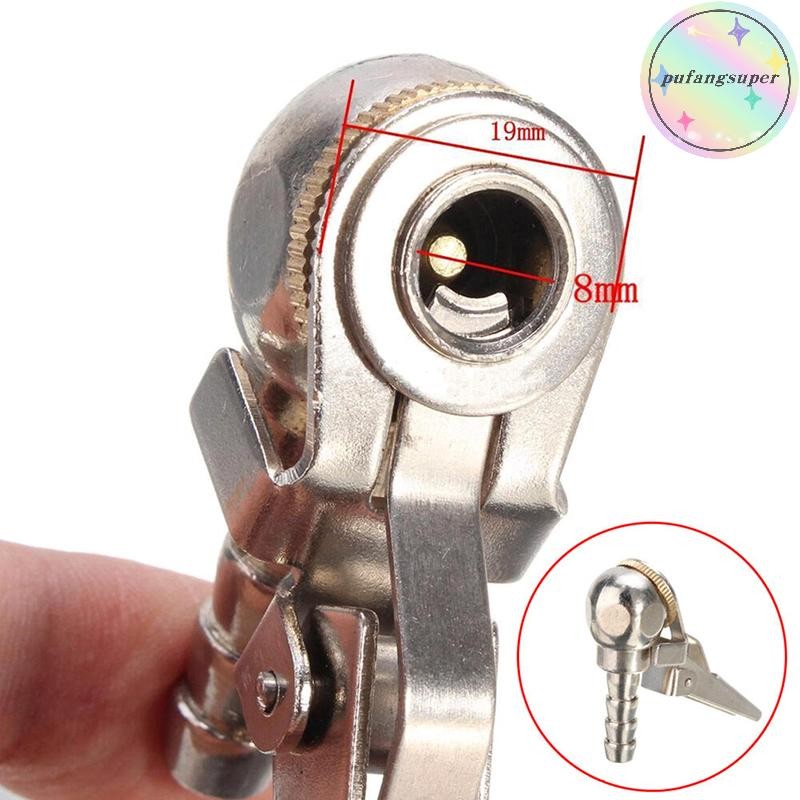 Pufangsuper Clip-On ยาง Air Chuck Inflator พร้อมก้านวาล์วสําหรับเครื่องมือซ่อมยางรถยนต์ TH