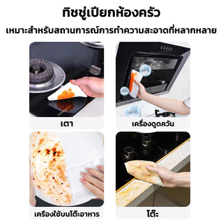 ทิชชู่เปียก ทิชชู่เปียกสำหรับห้องครัว แผ่นทำความสะอาดครัว แผ่นใหญ่จัมโบ้ มีน้ำยาในตัว ห่อละ 40 แผ่น