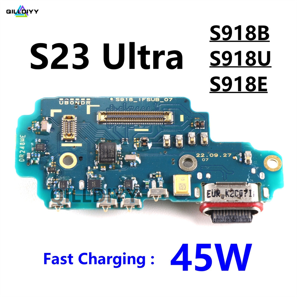 1pcs สําหรับ Samsung Galaxy S23 Ultra S918B S918U S918E USB ชาร์จขั้วต่อ Mic Charger Dock พอร์ตปลั๊ก