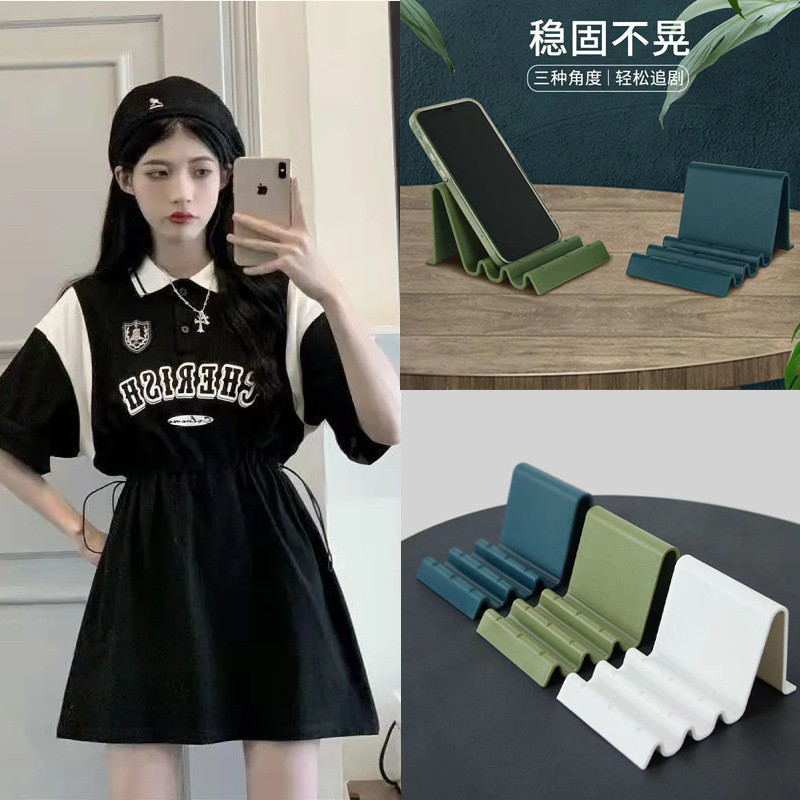 นอร์ดิกที่เรียบง่ายแบบพกพาคลื่นคลื่นหอพักสก์ท็อปโทรศัพท์ยืนหลายมุมสก์ท็อปยืนแท็บเล็ตโทรศัพท์สากล - รูปที่ 5