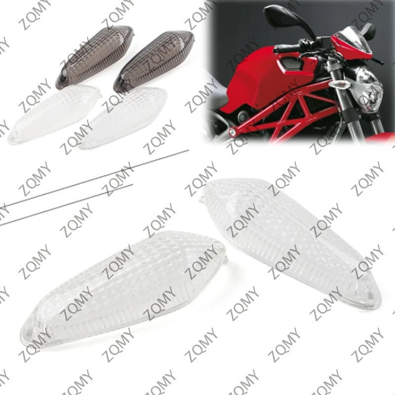 1 คู่ เลนส์ไฟเลี้ยวสำหรับมอเตอร์ไซค์ สำหรับ Ducati Monster 659 696 796 821 และ Streetfighter 1100 848