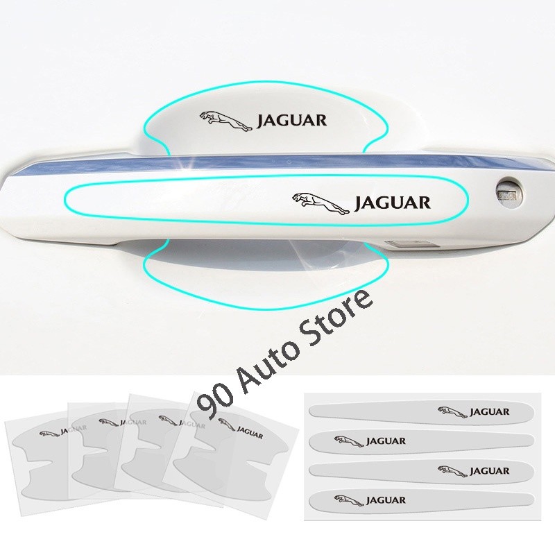 8 ชิ้น/เซ็ตโปร่งใสรถประตูชามสติกเกอร์รูปลอกสําหรับ Jaguar XF2008 XF2009 XJ-S XJ-8