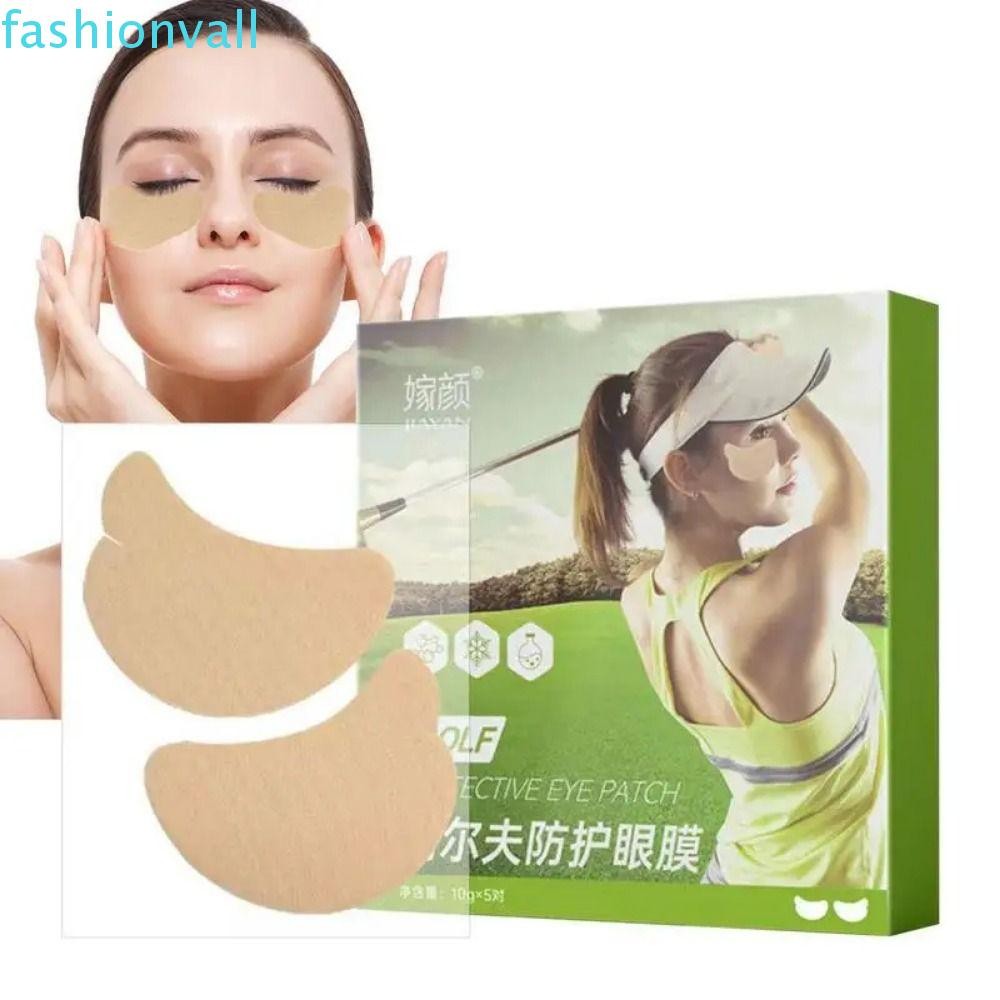 FASHIONVALL แผ่นแปะหน้า UV 5 คู่, แผ่นกันแดดกันแดดกอล์ฟ, ป้องกันเหงื่อ Fresh Jelly UV Eye สติกเกอร์ Sunblock Gel Eye กิจกรรมกลางแจ้ง