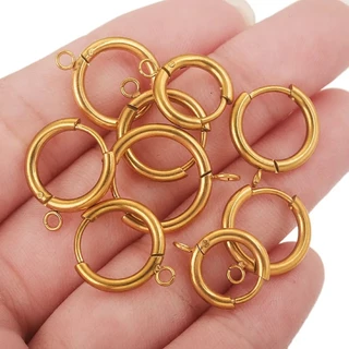 10ชิ้น/แพ็คสแตนเลสที่มีแขวนหูหัวเข็มขัดทําเองอุปกรณ์เสริมขดลวดต่างหูต่างหูเหล็กไทเทเนียมวัสดุจริงทองเตาภายในต่างหูไฟฟ้า