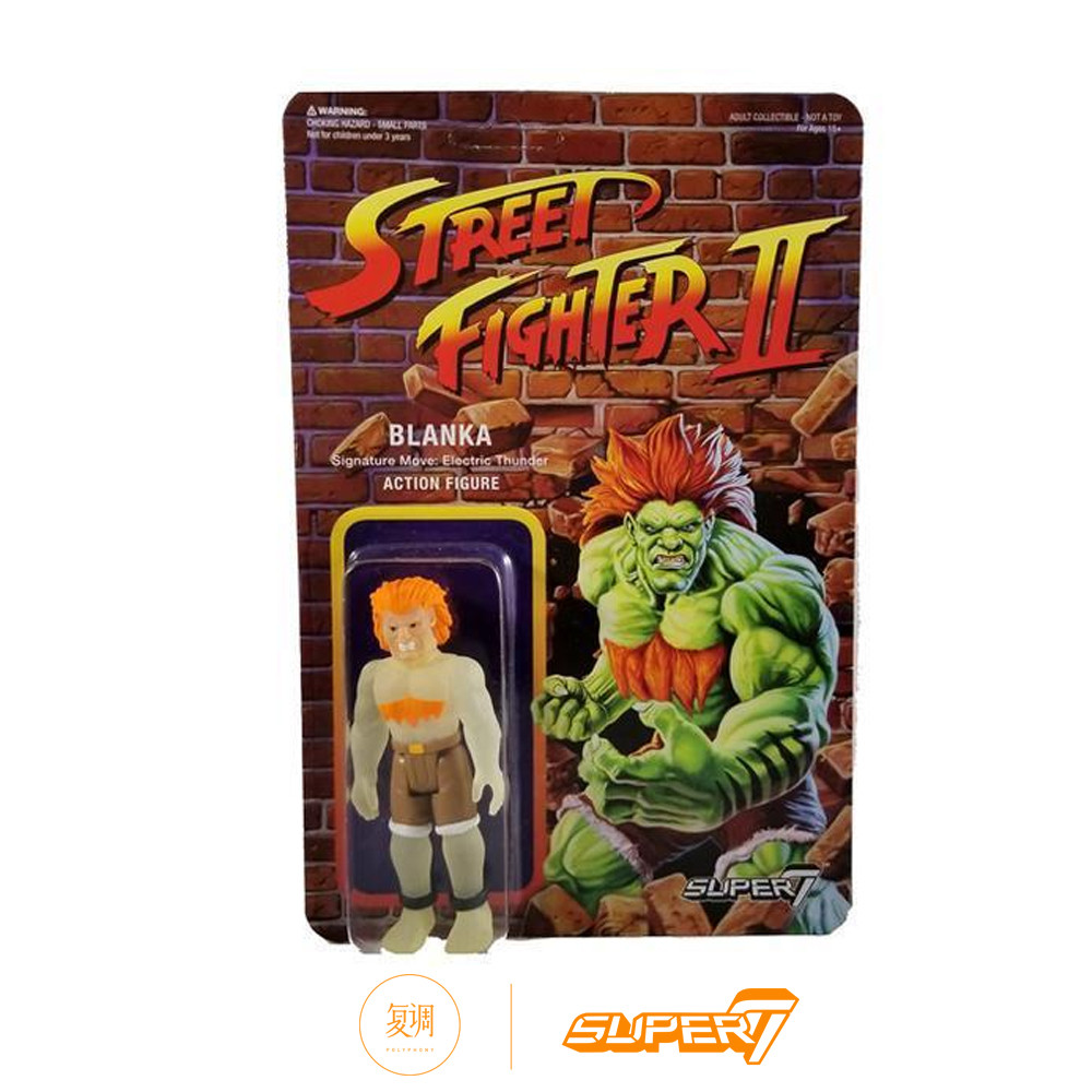 จุด Super7 Street Fighter 2 Luminous Blanca การ์ดแขวน Street Fighter ขนาด3.75นิ้ว