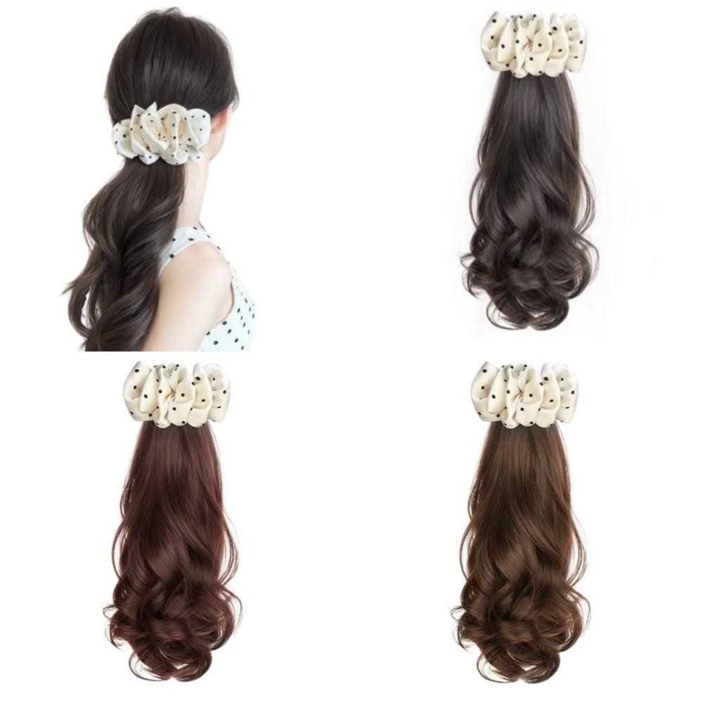 อาร์ แฮร์พีชหางม้า,สไตล์บัลเล่ต์ชั้นสีขาวลายจุดกุทัณฑ์ผมหางม้า,ต่อผมหรูหรายาวสังเคราะห์หยิกหยักวิกผมพรรค - รูปที่ 2