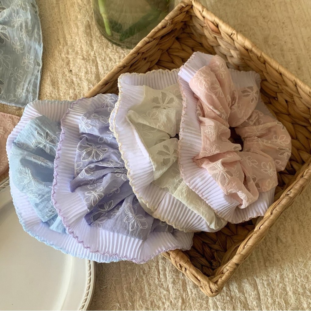 ยางรัดผมลายดอกไม้ สีสันน่ารัก แฟชั่นมาใหม่พร้อมส่ง