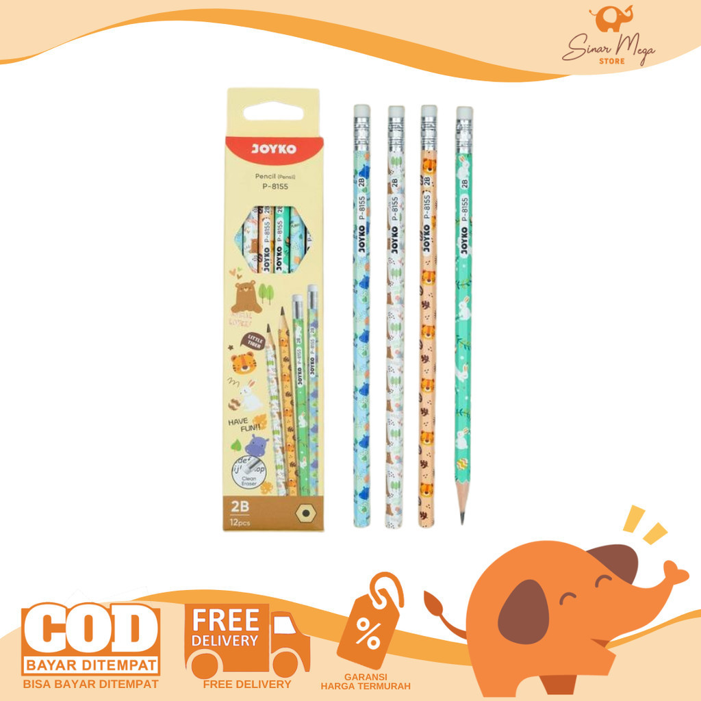 ขาย DOZENS Joyko Pencil P-8155 2B Animal Lovers