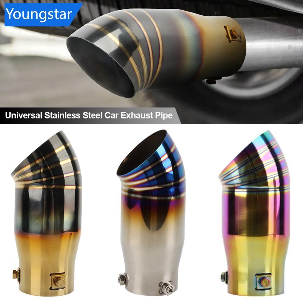 FYY 76 มม.สแตนเลสท่อไอเสียรถด้านหลังเสียงรบกวน Canceller Muffler End Tail ท่อ Outlet Tailpipe