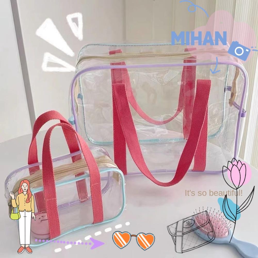 Mh กระเป๋าเยลลี่ใส,กระเป๋าชายหาดใสกันน้ํา,ขายร้อนความจุขนาดใหญ่ PVC Tote Outdoor