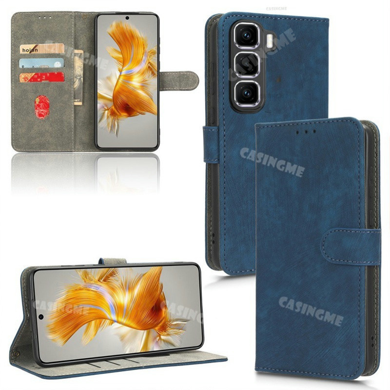Infinix HOT 50 Pro + Flip Matte ปลอกหนังสําหรับ Infinix HOT 50PRO + Hot50Pro + 50i 50 Pro + 5G เคสโทรศัพท์ช่องเสียบการ์ดและกระเป๋าสตางค์หนัง PU ปลอกกันกระแทกฝาหลัง