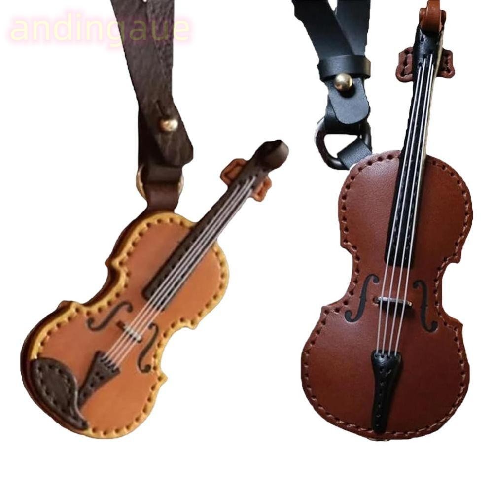 Andin พวงกุญแจไวโอลินและ Cello, หนัง PU ของขวัญเพื่อนพวงกุญแจเครื่องดนตรี, ทนทานหัตถกรรมสร้างสรรค์กระเป๋าจี้
