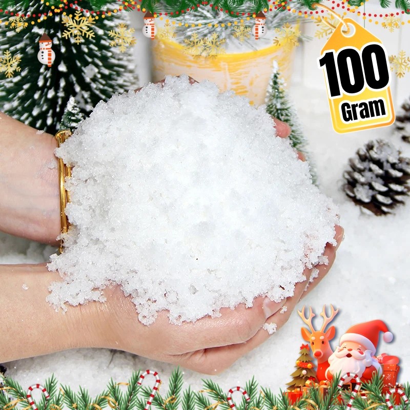 50/100g ผงหิมะคริสต์มาสประดิษฐ์-เกล็ดหิมะตกแต่งคริสต์มาส- DIY ฉากฤดูหนาว Props-เครื่องประดับต้นคริสต์มาส-ตกแต่งปีใหม่-เกล็ดหิมะจําลอง-ผงหิมะปลอม