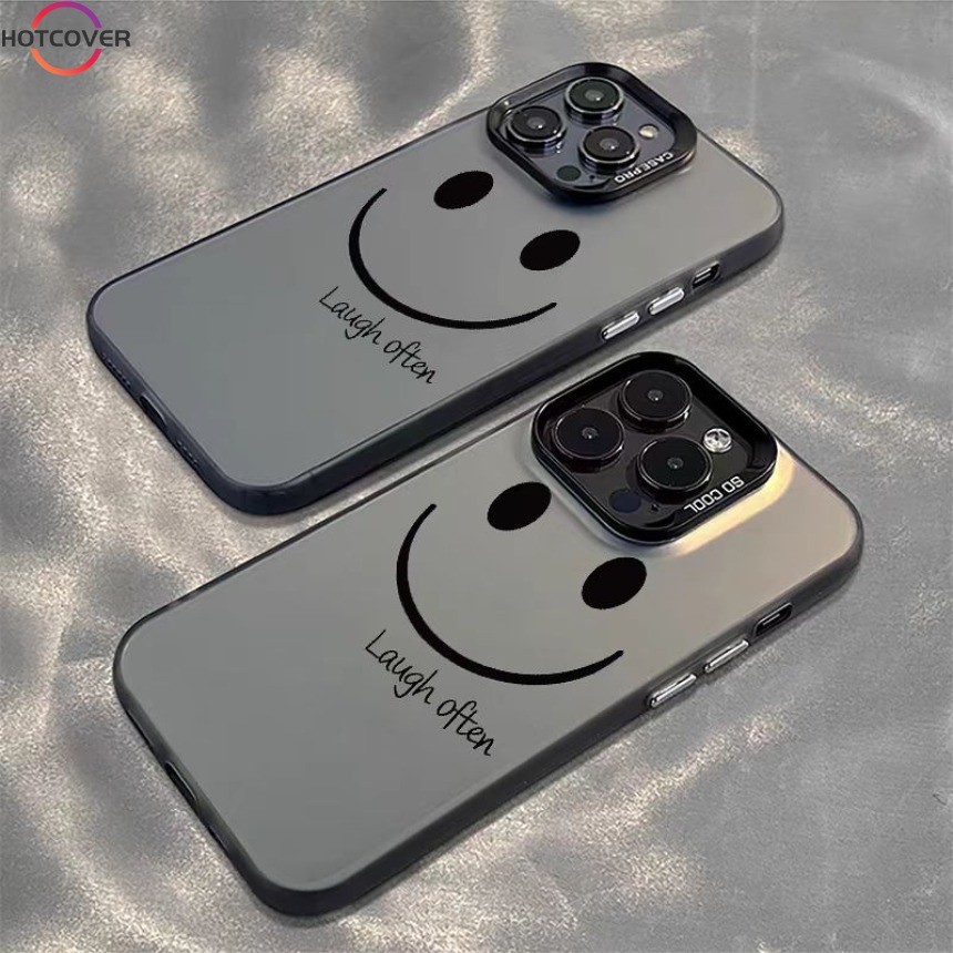 ยิ้ม Face Electroplate เงิน IMD สําหรับ Vivo V30 V29 V27 V40 Pro Lite V30E V29E V27E V25 V25E V23 V23E V20 S1 Pro X100 Y91 Y95 Y93 กันกระแทกปกหลัง