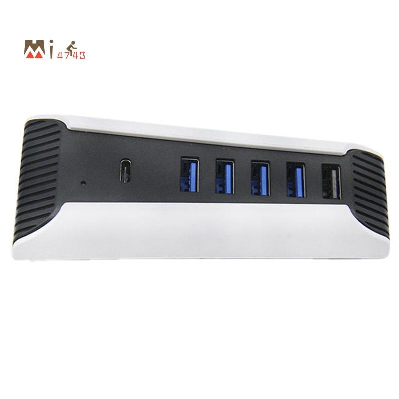 Mi474431 ถึง 5 พอร์ต USB Hub สําหรับ PS5 USB3.0 คอนโซล Splitter Expander อะแดปเตอร์เกมคอนโซล 5 พอร์ต Hub สําหรับ Playstation 5