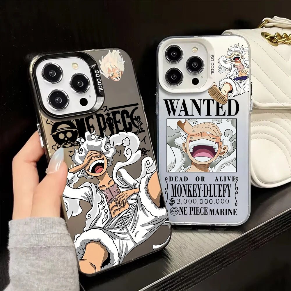 เกียร์ 5 Nika Luffy โทรศัพท์มือถือสําหรับ Xiaomi Mi 14T Pro 13T POCO C65 Redmi หมายเหตุ 12 4G 8 Pro Redmi 13C 5G 14C 10C 12C 9A 9 กรณีอะนิเมะ One Piece เลเซอร์ IMD Cool