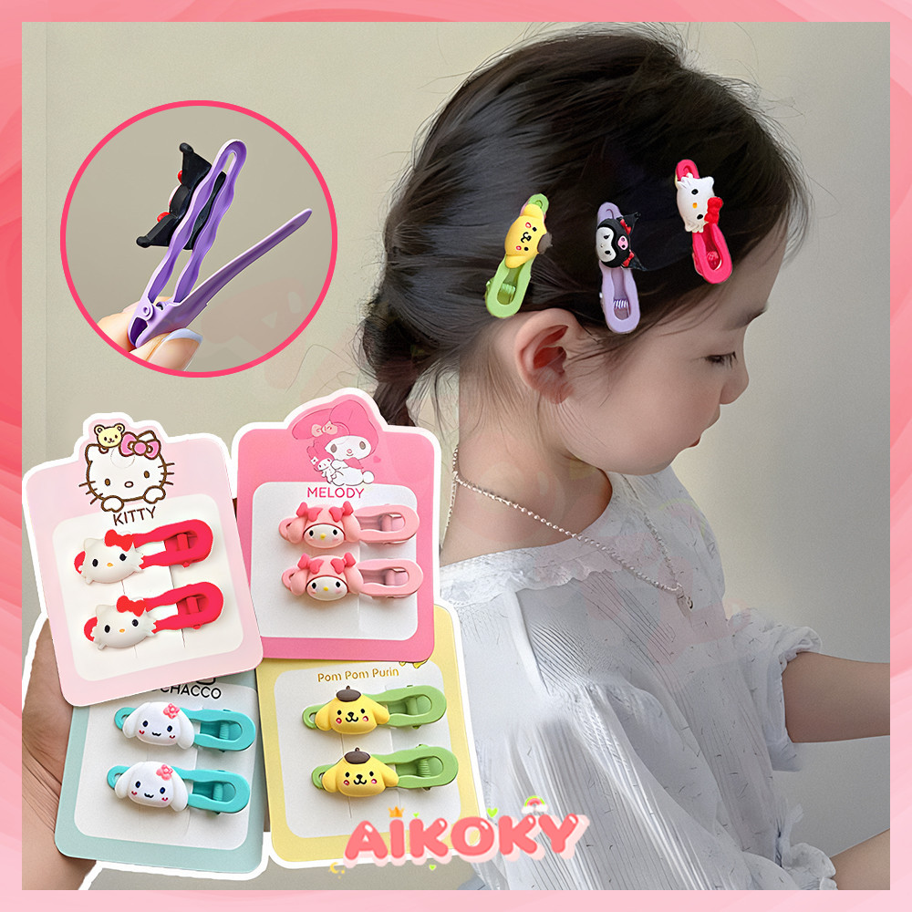 AIKOKY กิ๊บหนีบผม คลิปด้านข้าง ลายการ์ตูน น่ารักเกาหลี เรียบคลิป เครื่องประดับผม
