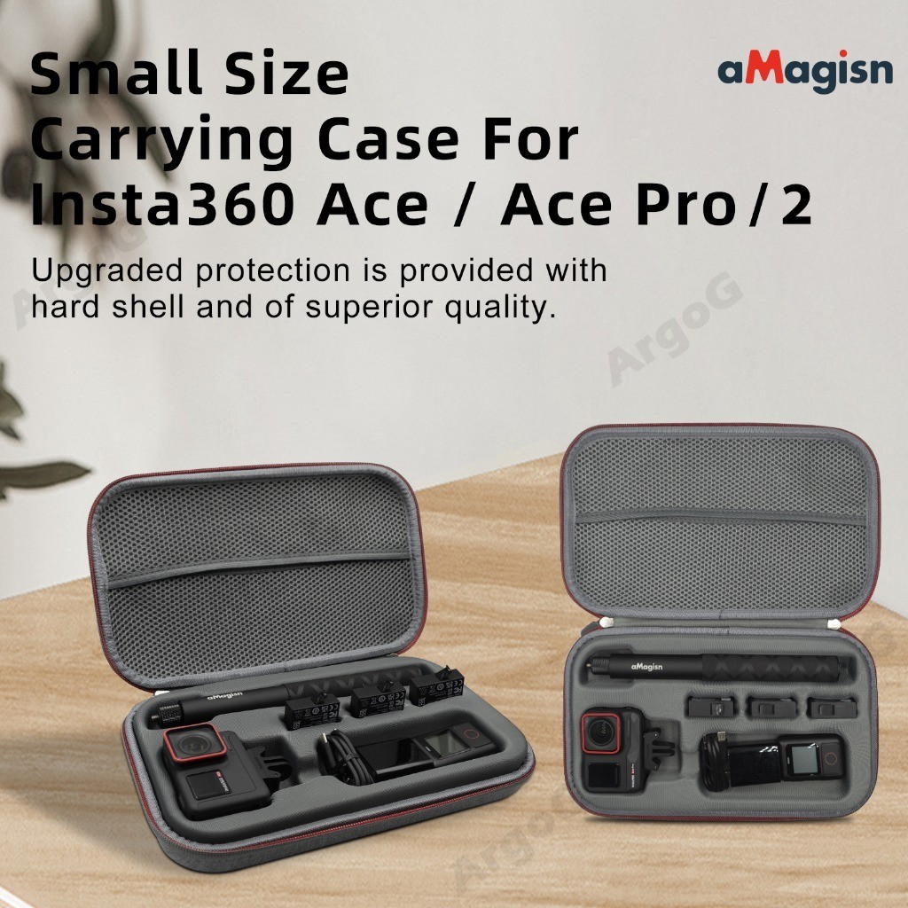 Amagisn กระเป๋าถือสําหรับ Insta360 Ace Pro 2 / Ace ขนาดกลางกระเป๋า Hard Shell Travel Organizer กระเป๋า Insta360 Ace Pro อุปกรณ์เสริม
