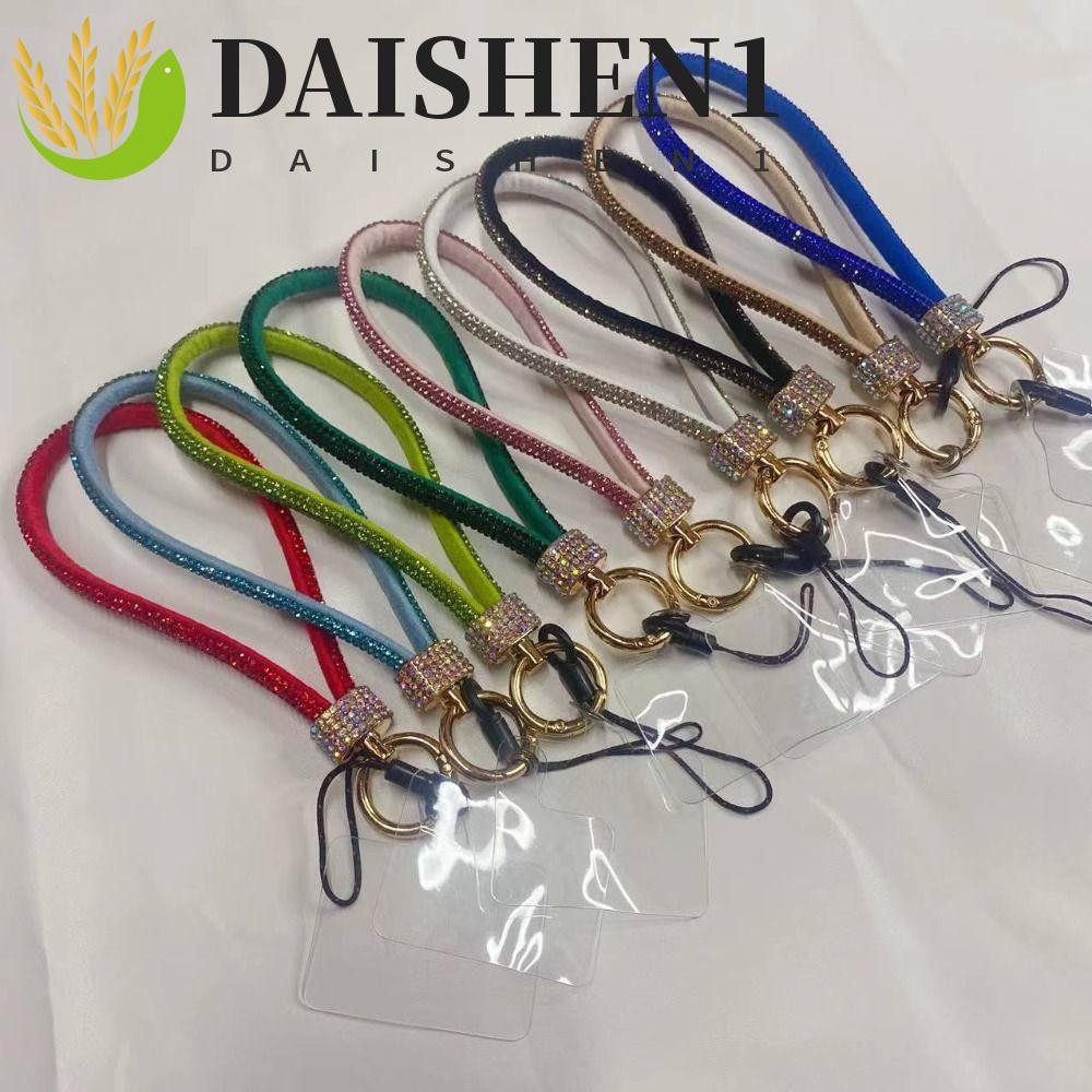 Daishen1 สายคล้องโทรศัพท์มือถือ ประดับพลอยเทียม กลิตเตอร์ หรูหรา กันหาย สําหรับเด็กผู้หญิง ของขวัญปีใหม่