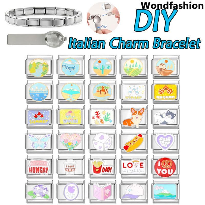 ทิวลิปแมวอิตาลีสร้อยข้อมือเสน่ห์พอดี9มิลลิเมตรสร้อยข้อมือสแตนเลส ทําเอง เครื่องประดับทําอุปกรณ์ย้อนยุคบุคลิกภาพโมดูลสร้อยข้อมืออุปกร
