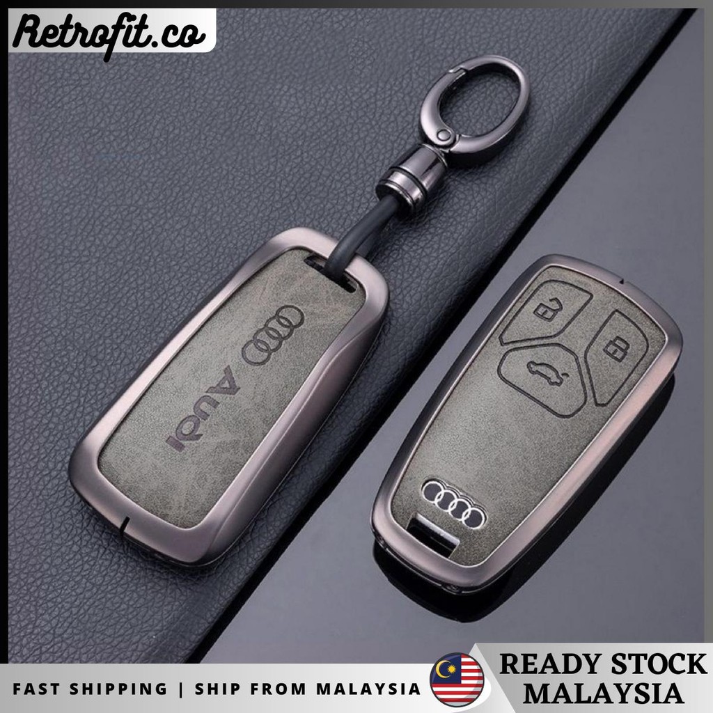 🇲🇾 Vintage Metal Audi Car Key Casing Retro Style Protection Audi A3 A4 A5 A6 Q5 Q7 Q8 S3 TT Full Pro