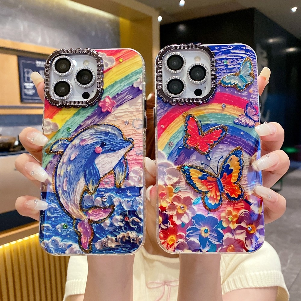 คู่ปลอกน่ารักสําหรับ iPhone 16Pro 15 Promax 14Plus 13 Pro 12pro Max รูปแบบการออกแบบการ์ตูน iPhone 15Plus 14 13 เคสโทรศัพท์ระดับพรีเมียม