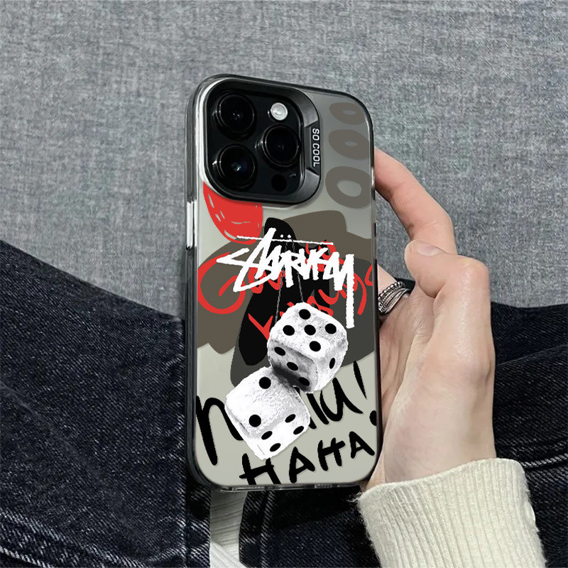 เคสโทรศัพท์อินเทรนด์ Cool Graffiti ลูกเต๋าเหมาะสําหรับ iPhone 11 12 13 promax 14 15 16 pro max xr xs
