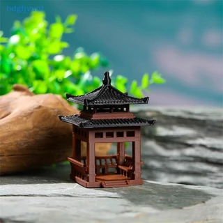 BDGF 3 ซม.4 ซม.เจดีย์รูปปั้น Miniature Pagoda Gazebo Micro ภูมิทัศน์หกเหลี่ยม Pavilion ตุ๊กตา Tiny Pavilion เครื่องประดับ TH