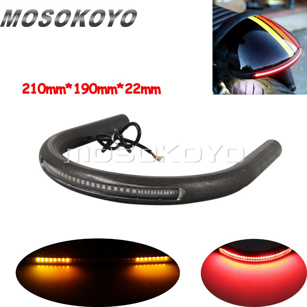 Yดัดแปลง 210 มม. ด้านหลัง Hoop กรอบ Loop Kit W/ไฟท้ายไฟเลี้ยว LED สำหรับ Honda Suzuki Yamaha kawasak