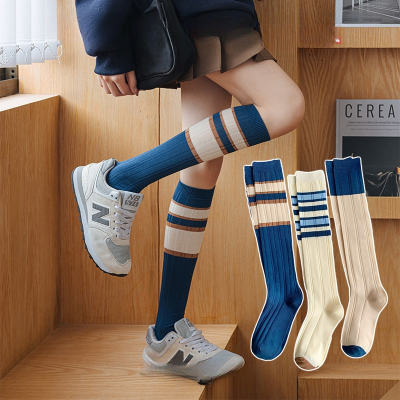 ลําลองลายผู้หญิงถุงน่อง เจเค ญี่ปุ่นแฟชั่นถุงเท้าเข่าสาวหวานวิทยาลัยสไตล์ เจเค อเนกประสงค์ถุงเท้าที่เรียบง่าย