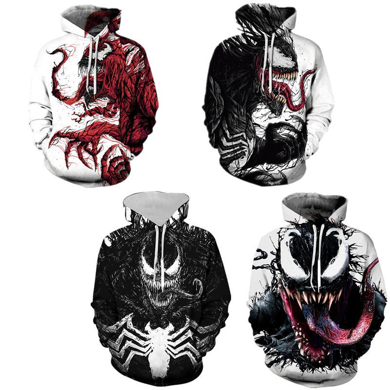 เสื้อฮู้ด venom 3D print สำหรับทุกเพศ สวมใส่ง่ายเป็น OUTERWEAR