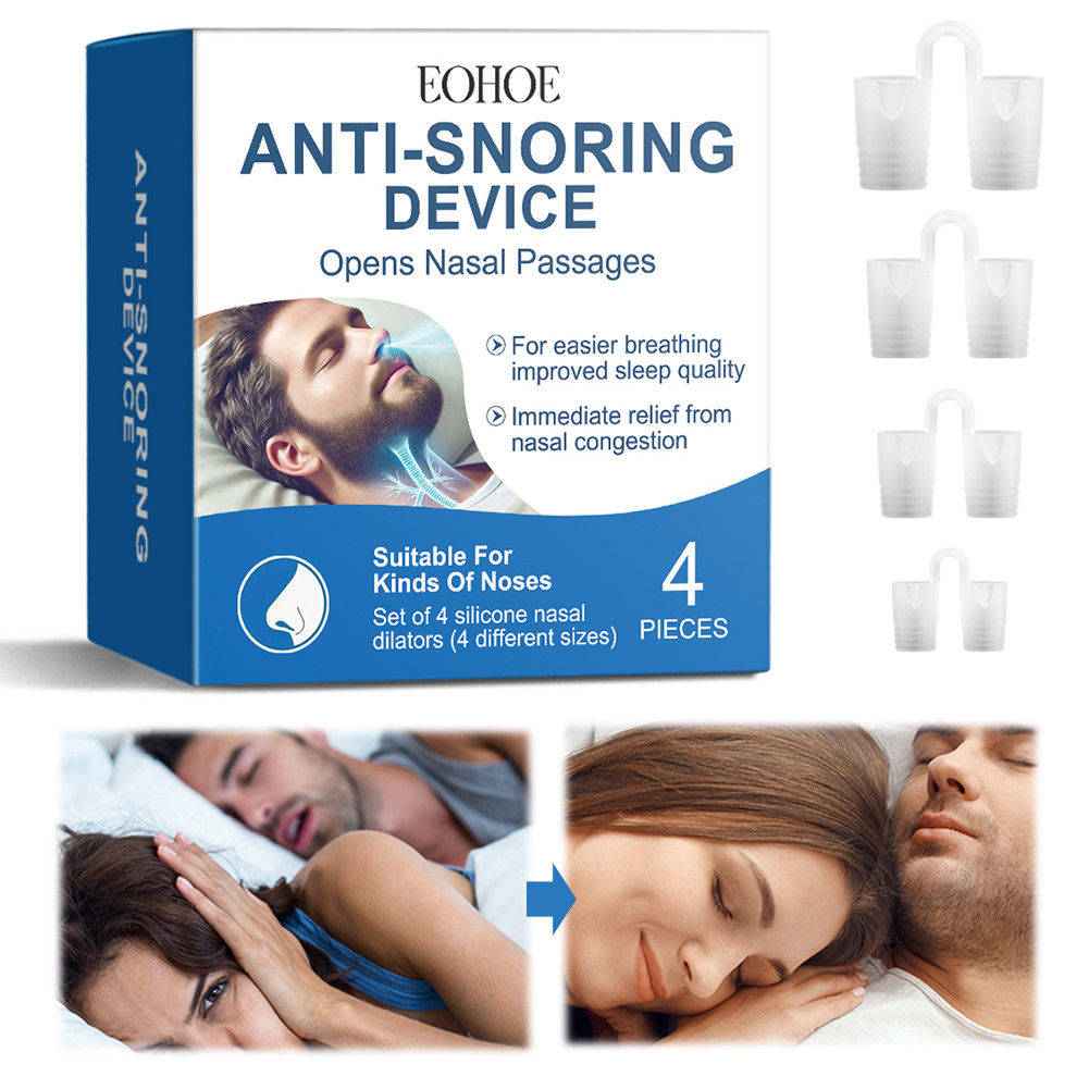 จัดส่งในกรุงเทพฯ 4 ชิ้นจมูก Dilators Anti Snoring อุปกรณ์ขนาดที่แตกต่างกันสําหรับ Peaceful Night Sleep