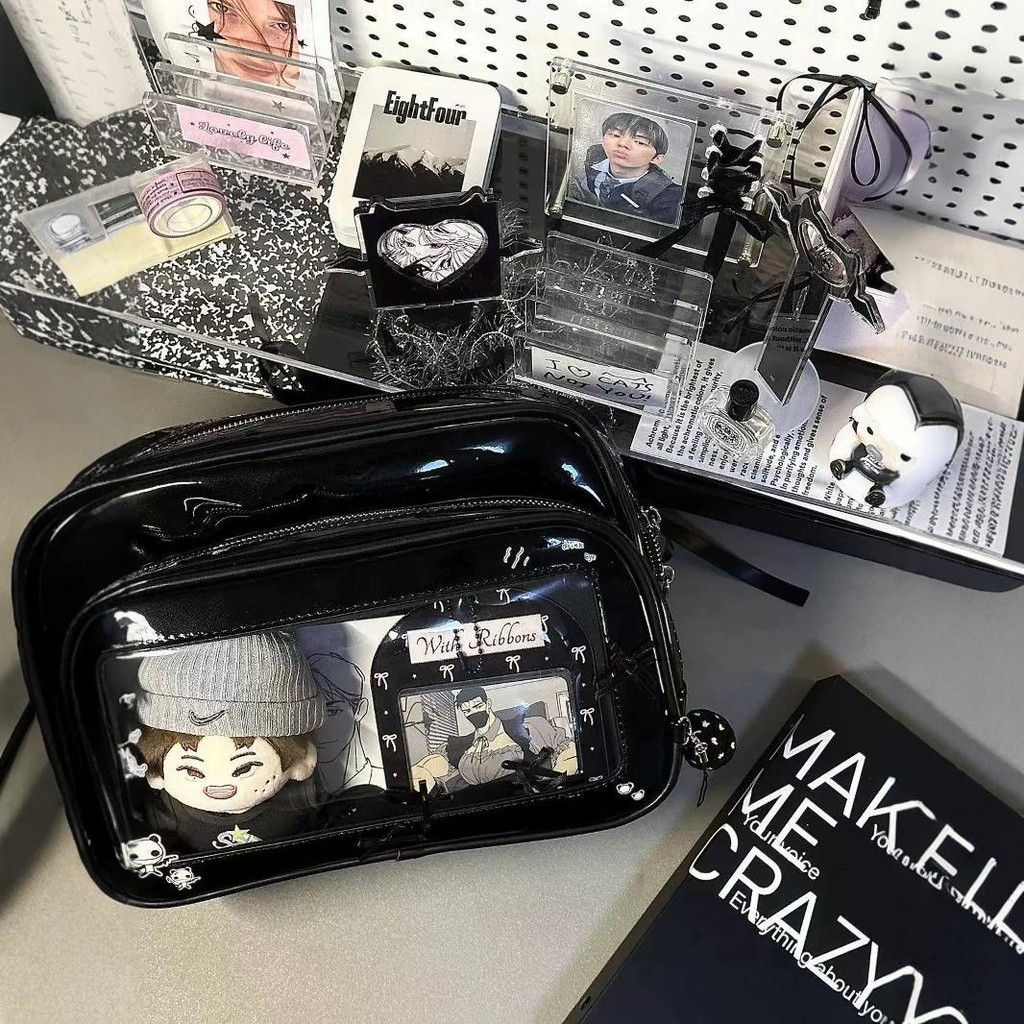 MOUSOON Lori Small Food Shoulder Pain Bag New Sweet Cool All-Match Patent Leather Y2K Commuter Texted Satchel