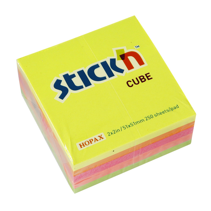 Stick'N กระดาษโน้ต สีนีออน รุ่น 21203 คละสี ขนาด 2x2"
