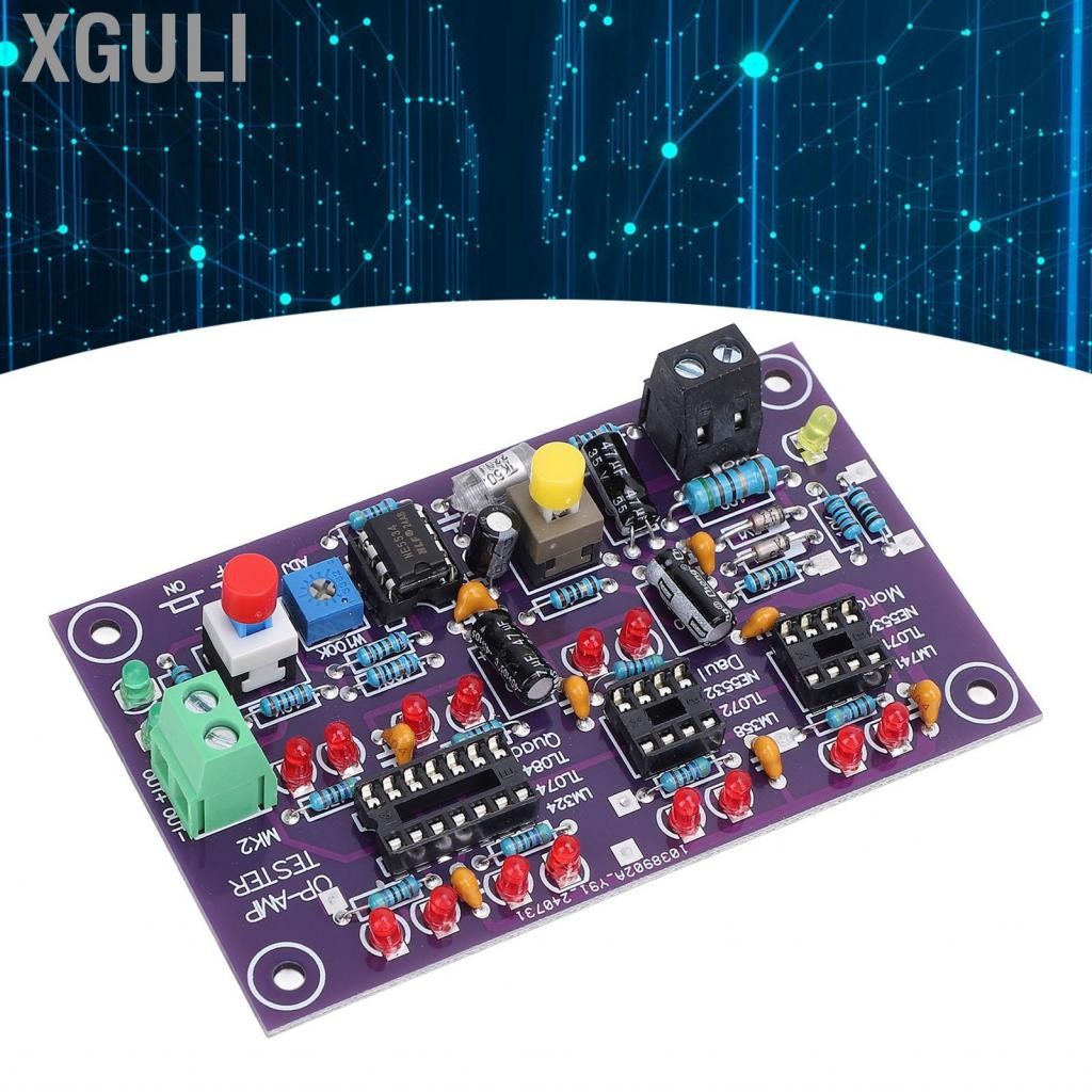 Xguli OP AMP การทดสอบโมดูล LED ตัวบ่งชี้ PCB Operational Amplifier Test Board DC12V พร้อม Terminal สำหรับ Single Double Quad