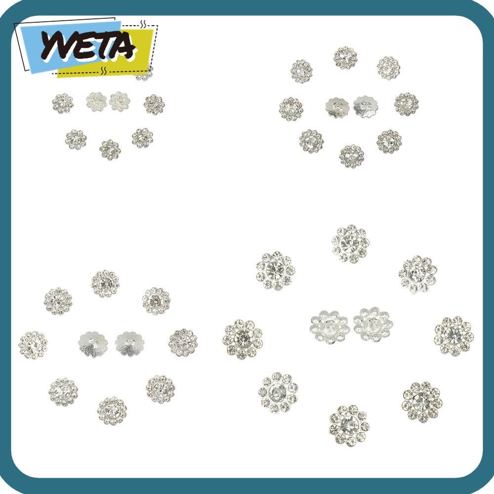 Yveta 10 ชิ้น/เซ็ตโลหะ Rhinestone ปุ่มคุณภาพสูงเสื้อผ้าอุปกรณ์เสริม DIY Craft ตกแต่ง