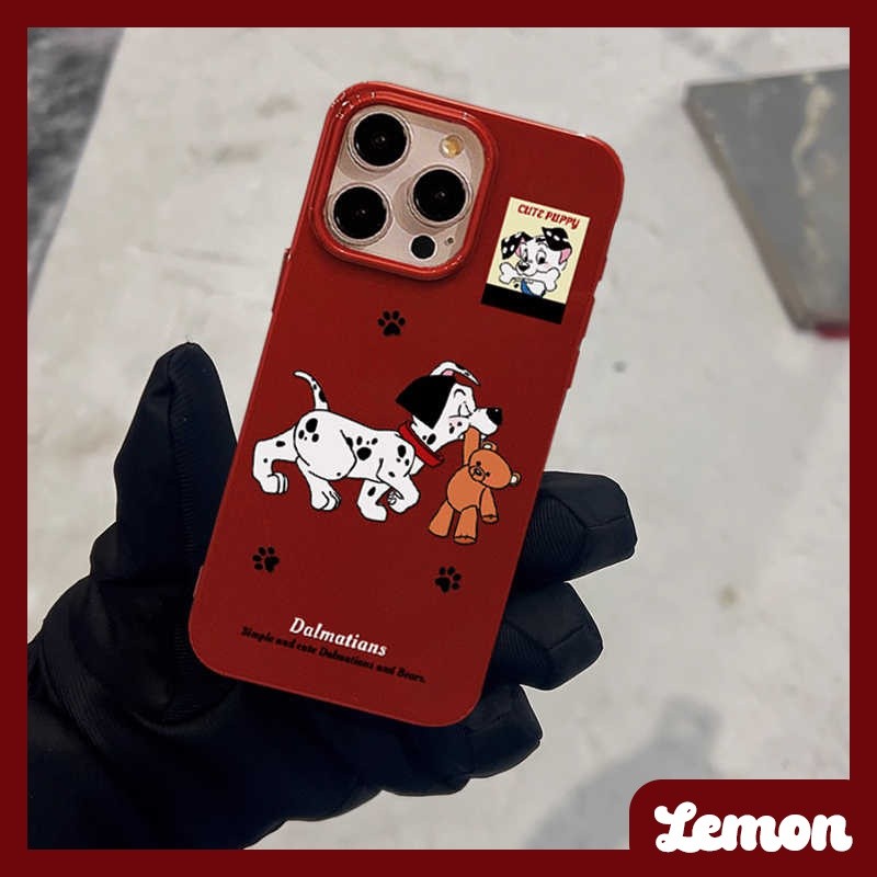 Insน่ารักretro Burgundyการ์ตูนPuppy SoftสําหรับIphoneกรณี16Promax 15 15promax 14promax 13pro 13promax 11 12promax XR 7plus