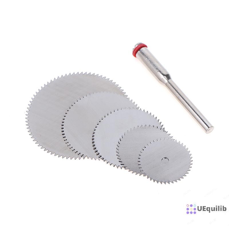 Uequilib 6 ชิ้น/เซ็ตสแตนเลส Slice โลหะ Cutg Disc 1 Mandre สําหรับเครื่องมือโรตารี่ 16 18 22 25 32 มม.Cutg Disc เครื่องมือใหม่