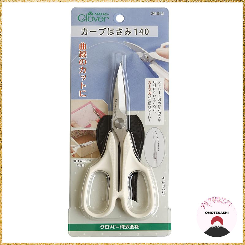 Clover Curve Scissors 140 for Curved Cuts 36-616 White