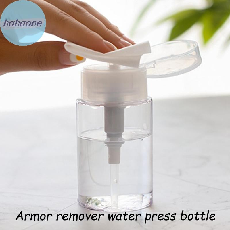 Hahaone 150/180ml เล็บขวดรีฟิลกดปั๊ม Dispenser Nail Art Polish Remover ทําความสะอาดแต่งหน้าขวดเล็บเครื่องมือ TH