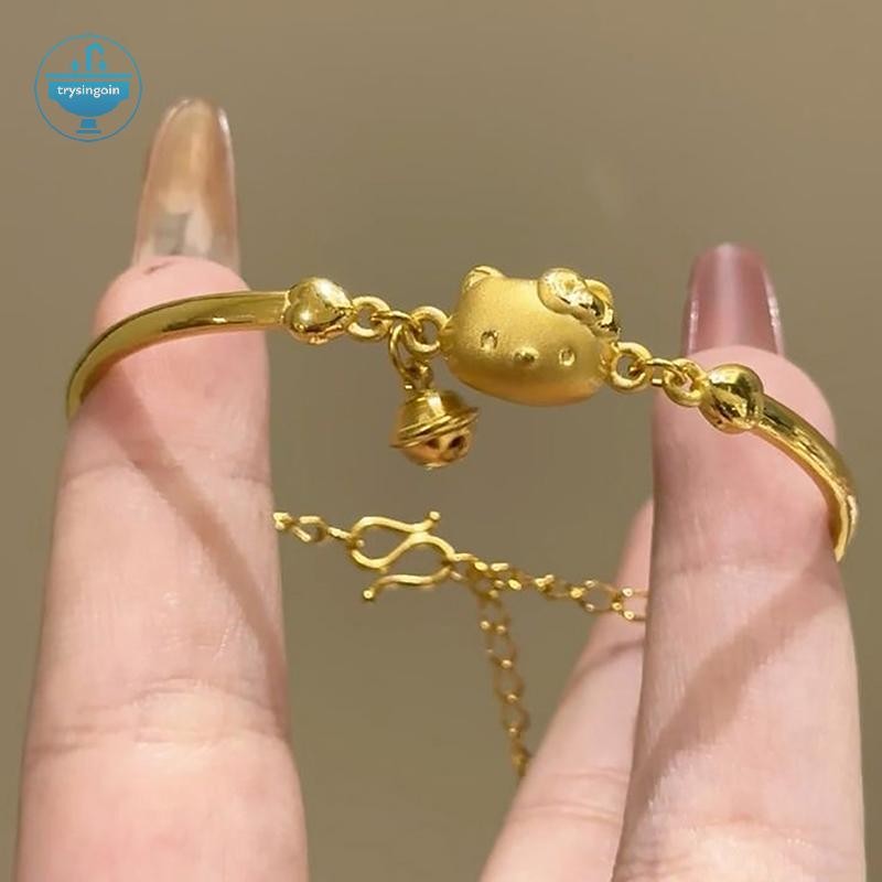 [strysingoin] สร้อยข้อมือ Sanrio น่ารัก Kawaii Light Hello Kitty การ์ตูนอะนิเมะเครื่องประดับสายรัดข้อมือแฟนสําหรับสาวของขวัญวันเกิด TH