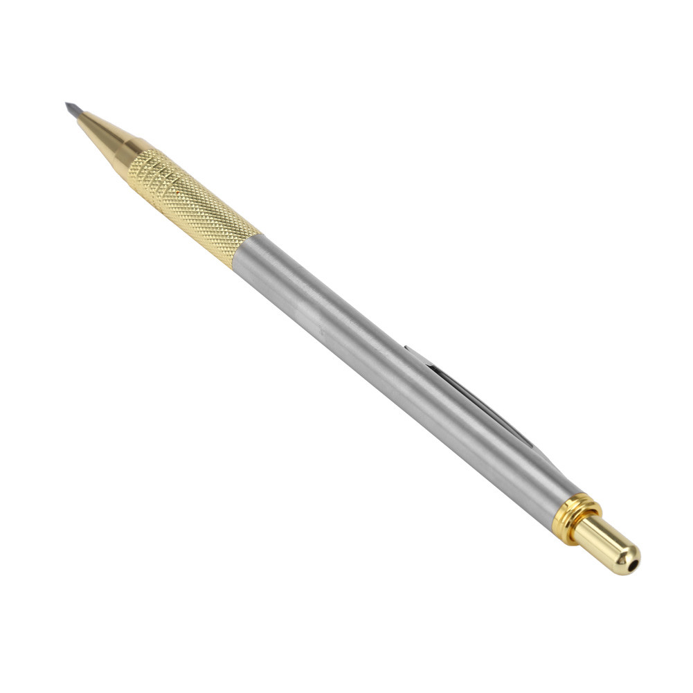 1 PC Scriber ปากกา, 2 สีเพชรเครื่องตัดกระจก Scriber ทังสเตนสตีลปากกาแกะสลักเครื่องมือตัดกระจกสำหรับแก้วเซรามิคแผ่น