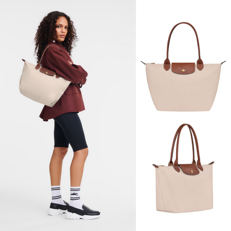 100% Longchamp lepliage original pouch Wandle & m handle tote bag ขนาด m long ear shopping bag กระเป๋าถือผู้หญิง