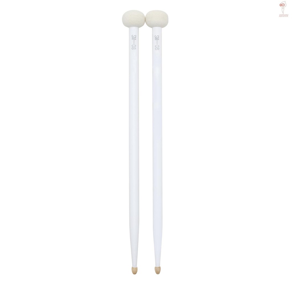 2pcs กลอง Mallet Drum Stick สองด้านกลอง Mallets ดีมือ Feel Sticks Felt และ Maple เคล็ดลับ Double Ended Drumsticks สําหรับเล่นกลองชุด Kettlerum