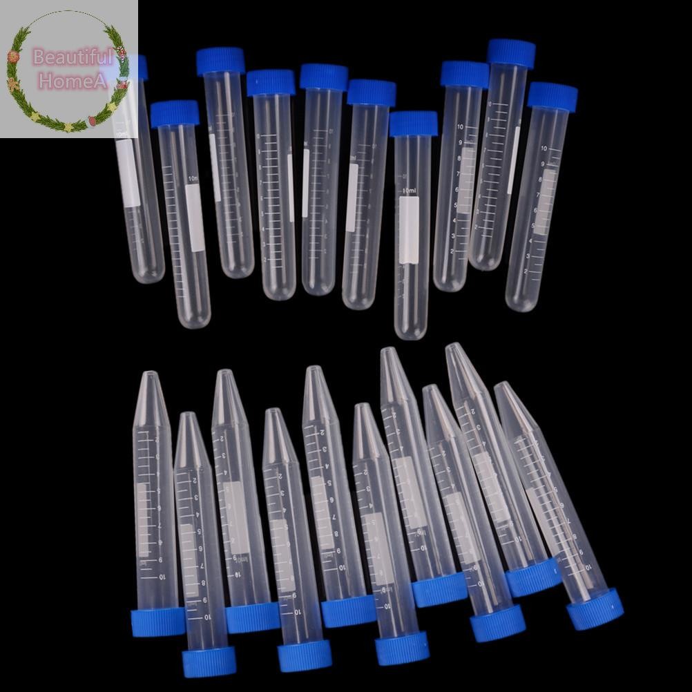 Bhome 10X 10ml Centrifuge พลาสติกหลอดทดลอง Vial คอนเทนเนอร์ Self ยืนสกรูหมวก TH