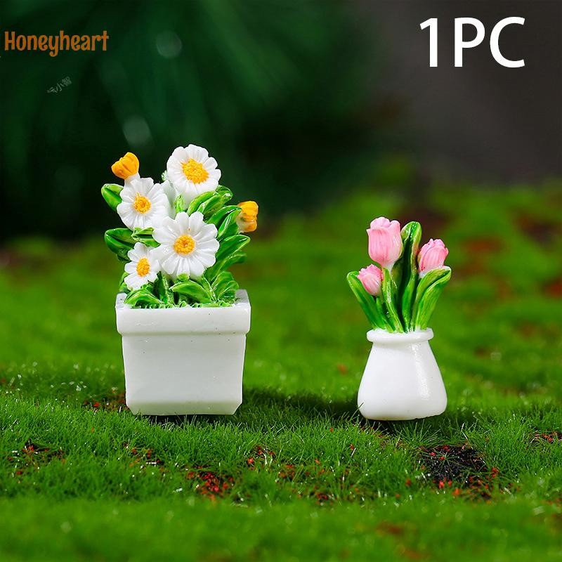 <Honeyheart> 1pcจําลองs New Dollhouse Miniature Miniกระถางดอกไม้กระถางสําหรับพืชสีเขียวในหม้อตุ๊กตาบ้านเฟอร์นิเจอร์ตกแต่งบ้านNice