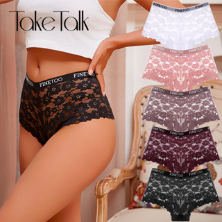 Take Talk เซ็กซี่กลางเอวกางเกงผู้หญิงลูกไม้กางเกงนักมวยผ้าฝ้…