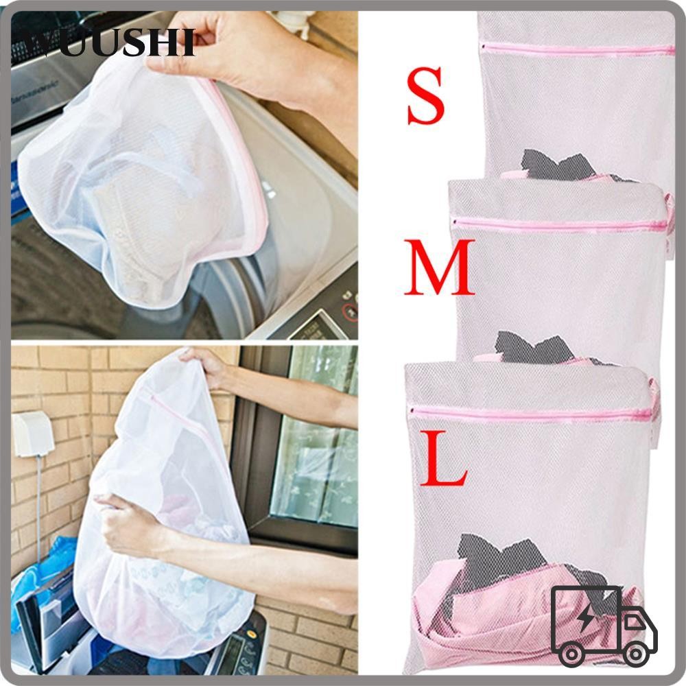 Wushi S/M/L Mesh Home Bra/ถุงเท้า/ชุดชั้นในซักผ้า|กระเป๋าใส่ตะกร้าแบบมีซิป